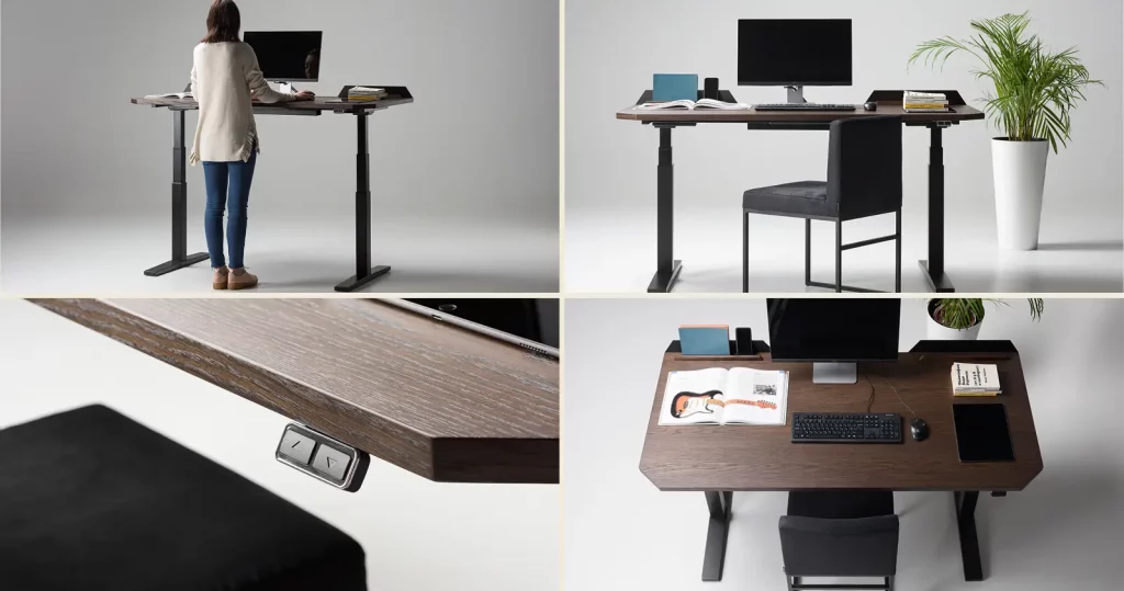 Una scrivania spaziosa è l’elemento che fa la differenza mentre lavoriamo: é consigliabile che sia regolabile in altezza, per adattarsi alle proprie caratteristiche fisiche ed ergonomiche